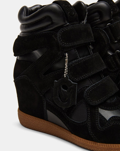 MAVIS Black Suede High-Top Velcro Women's Sneaker