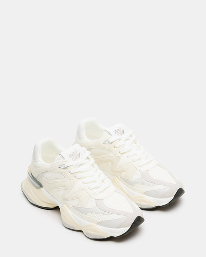 SEBI White Multi Low-Top Lace-Up Women's Sneaker