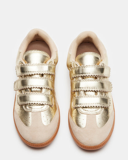 MOMENTUM Gold Velcro Low-Top Women's Sneakers