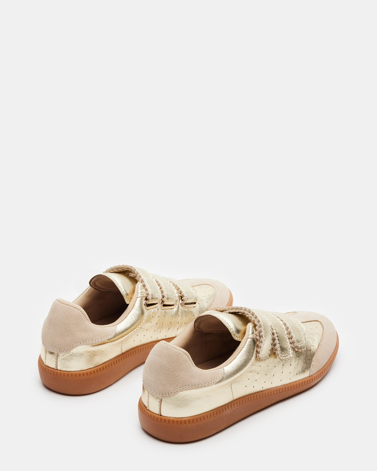 MOMENTUM Gold Velcro Low-Top Women's Sneakers