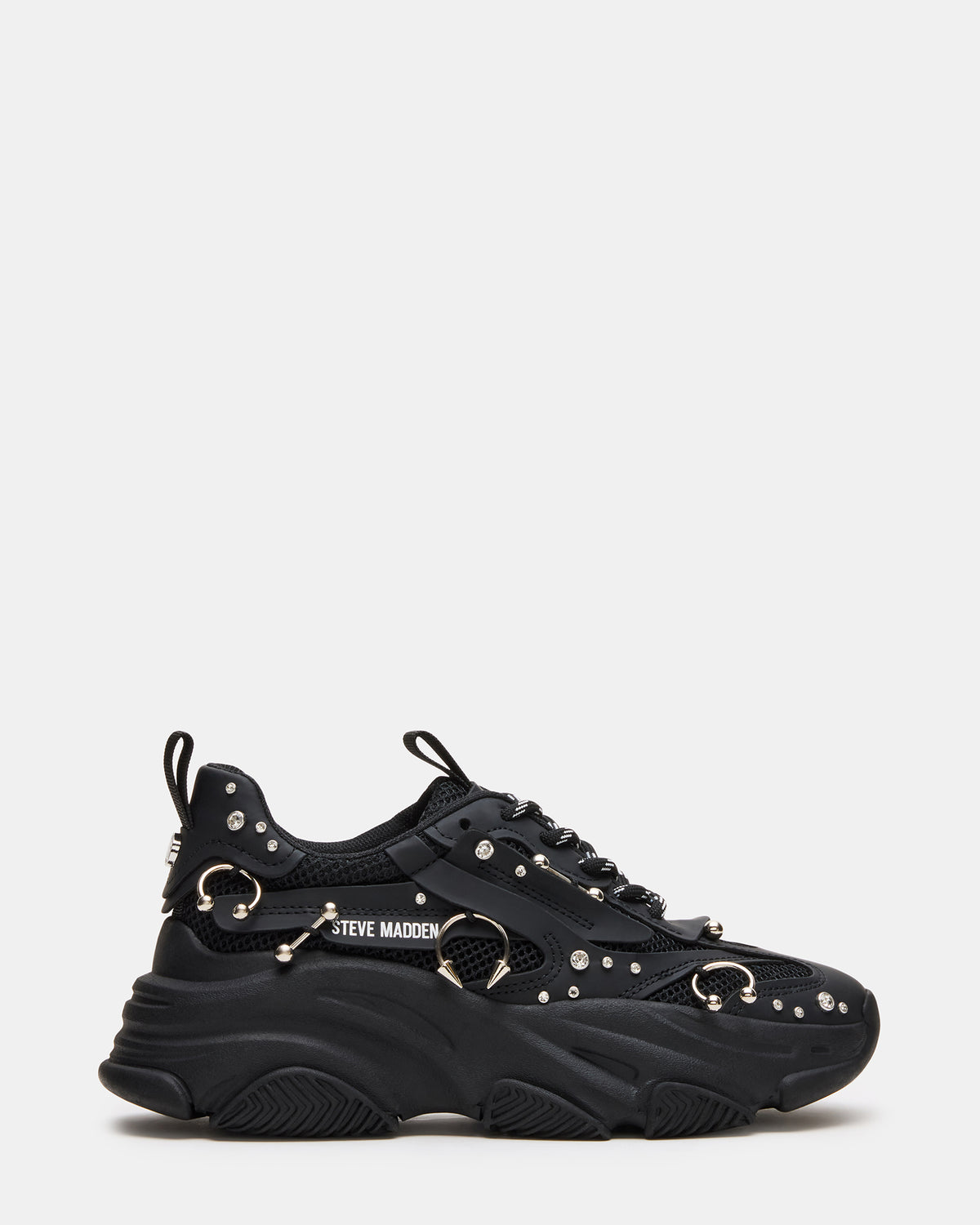 POSSESSION Piercing Black Platform Lace-Up Women's Sneaker