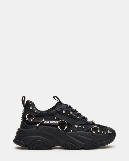POSSESSION Piercing Black Platform Lace-Up Women's Sneaker