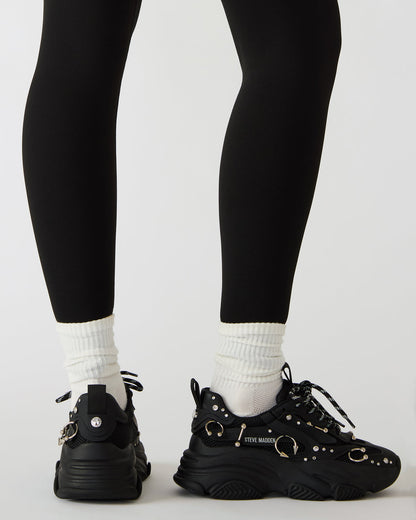 POSSESSION Piercing Black Platform Lace-Up Women's Sneaker