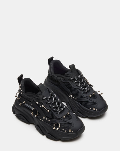 POSSESSION Piercing Black Platform Lace-Up Women's Sneaker