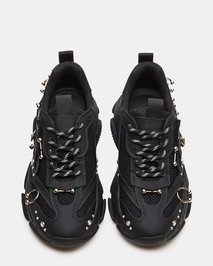 POSSESSION Piercing Black Platform Lace-Up Women's Sneaker