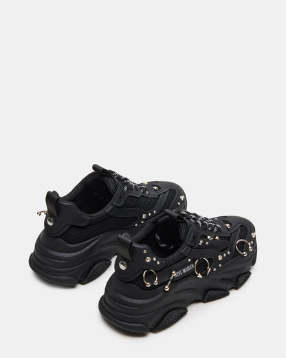 POSSESSION Piercing Black Platform Lace-Up Women's Sneaker