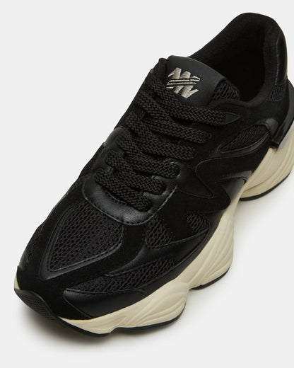 SEBI Black Low-Top Lace-Up Women's Sneaker