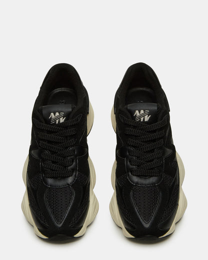SEBI Black Low-Top Lace-Up Women's Sneaker