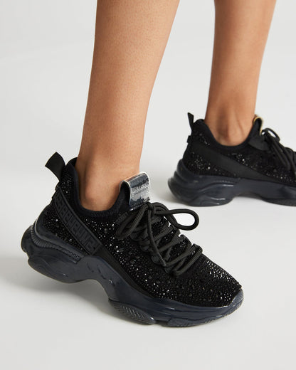 MAXIMA Black Rhinestones Women's Sneakers