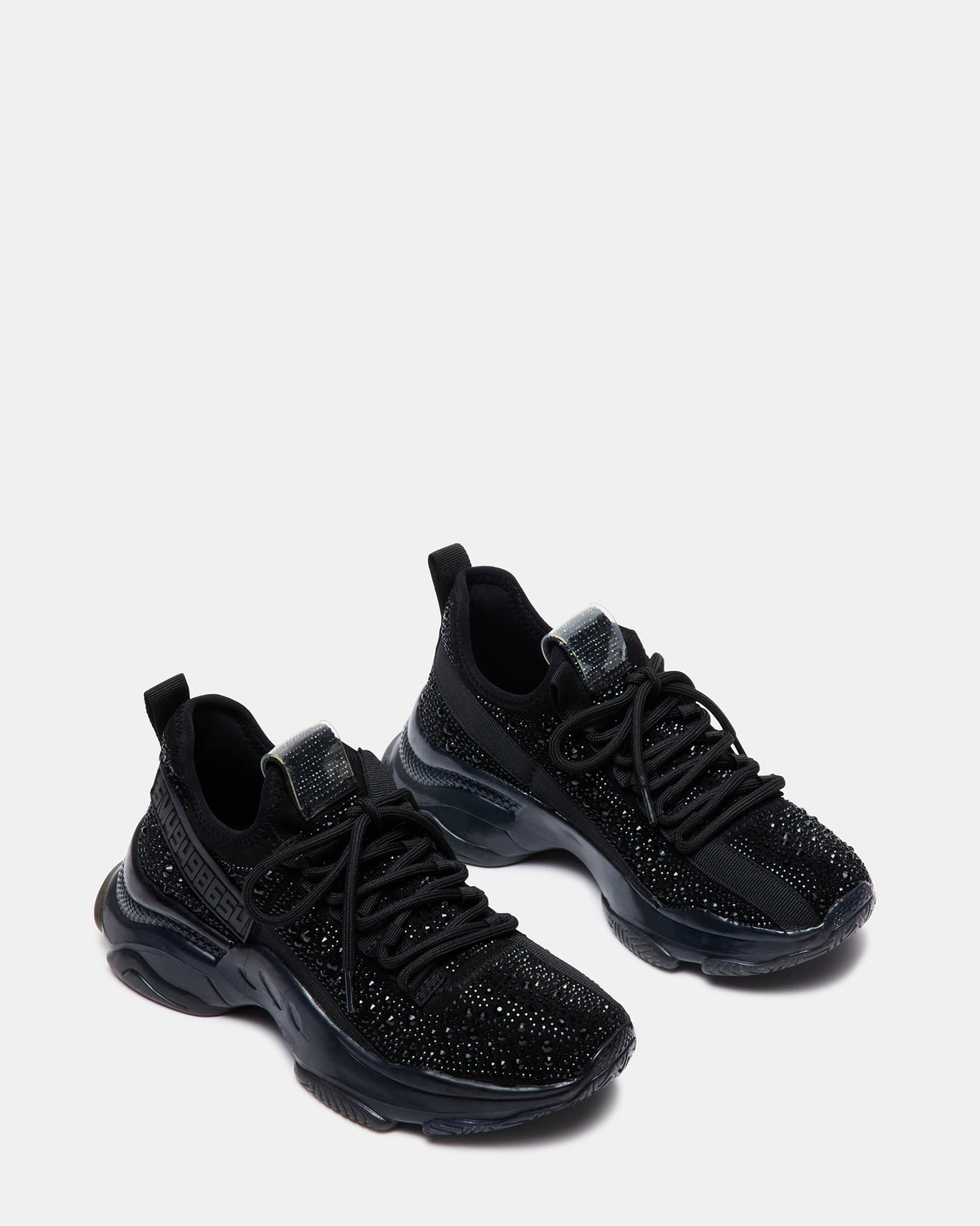MAXIMA Black Rhinestones Women's Sneakers