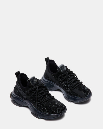 MAXIMA Black Rhinestones Women's Sneakers