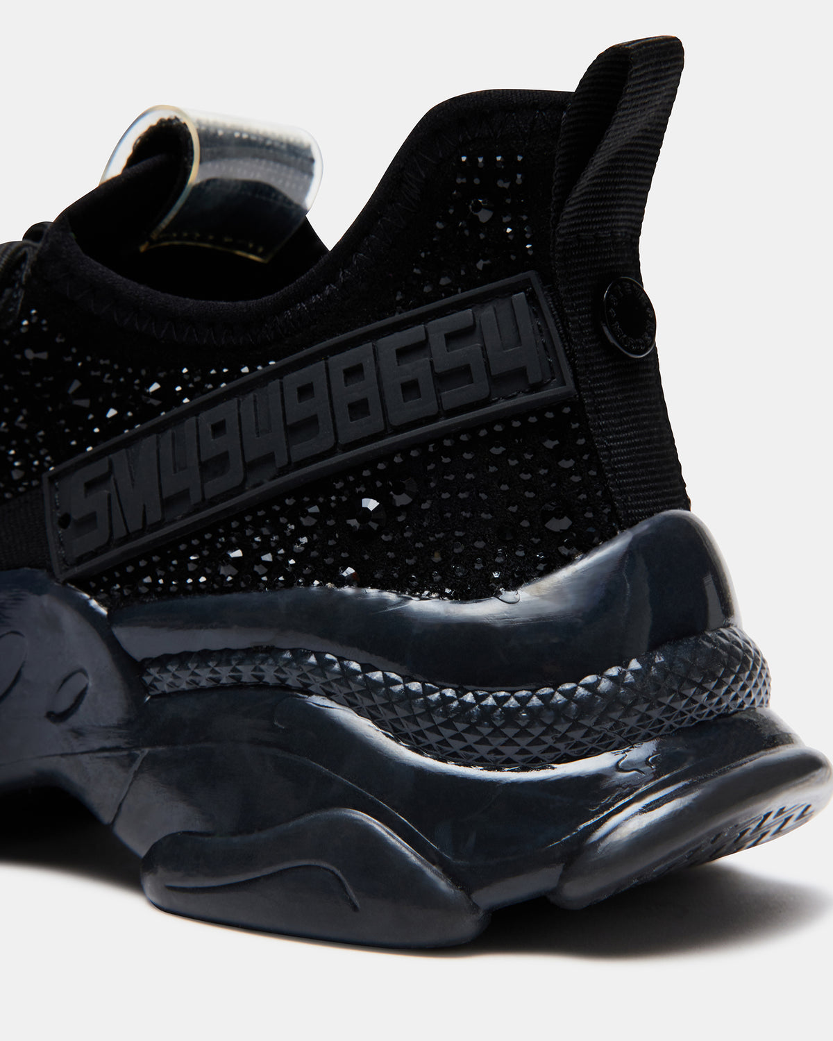 MAXIMA Black Rhinestones Women's Sneakers