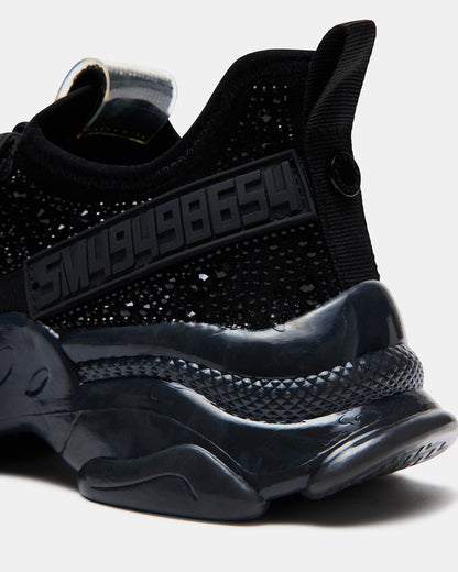 MAXIMA Black Rhinestones Women's Sneakers