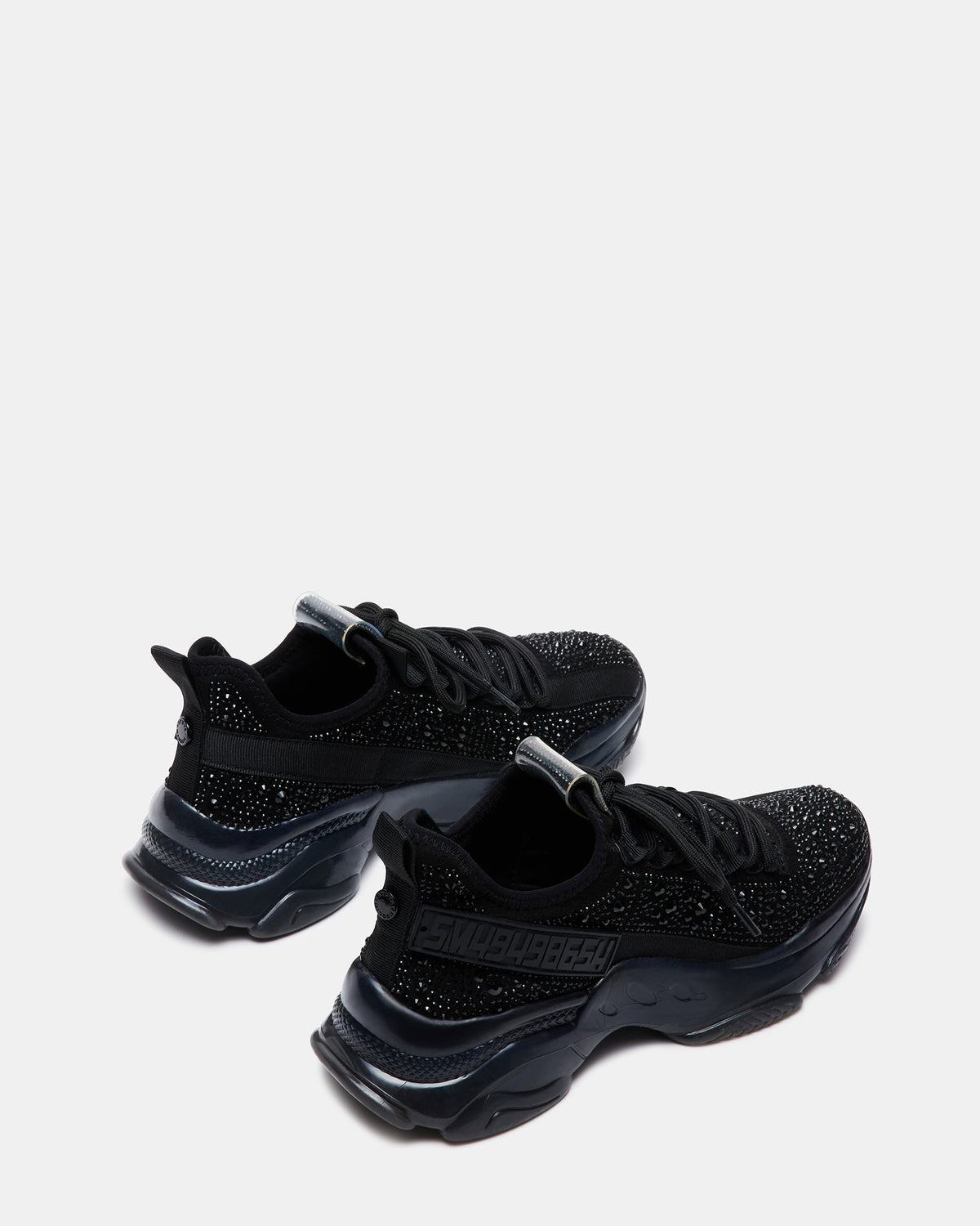 MAXIMA Black Rhinestones Women's Sneakers