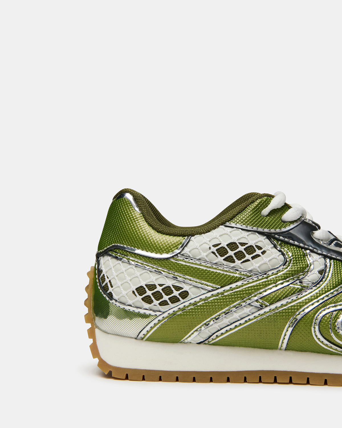 PAGER Green Multi Low-Top Lace-Up Mesh Women's Sneaker
