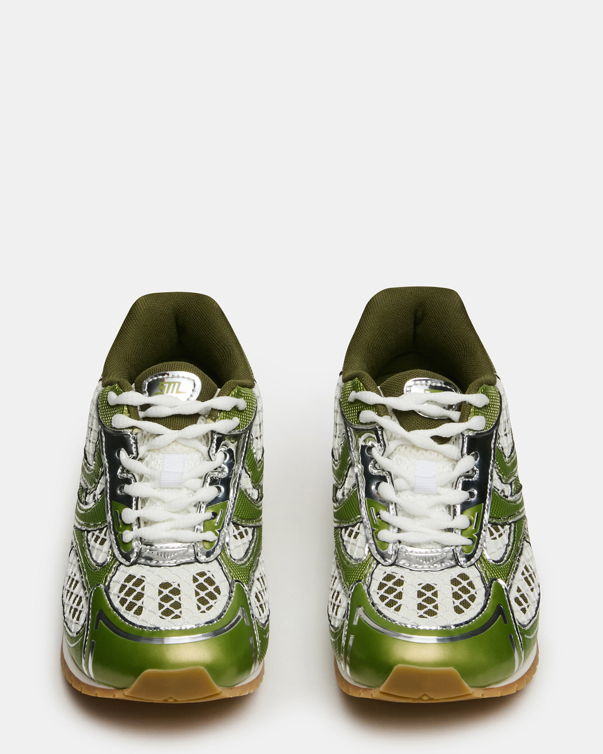 PAGER Green Multi Low-Top Lace-Up Mesh Women's Sneaker