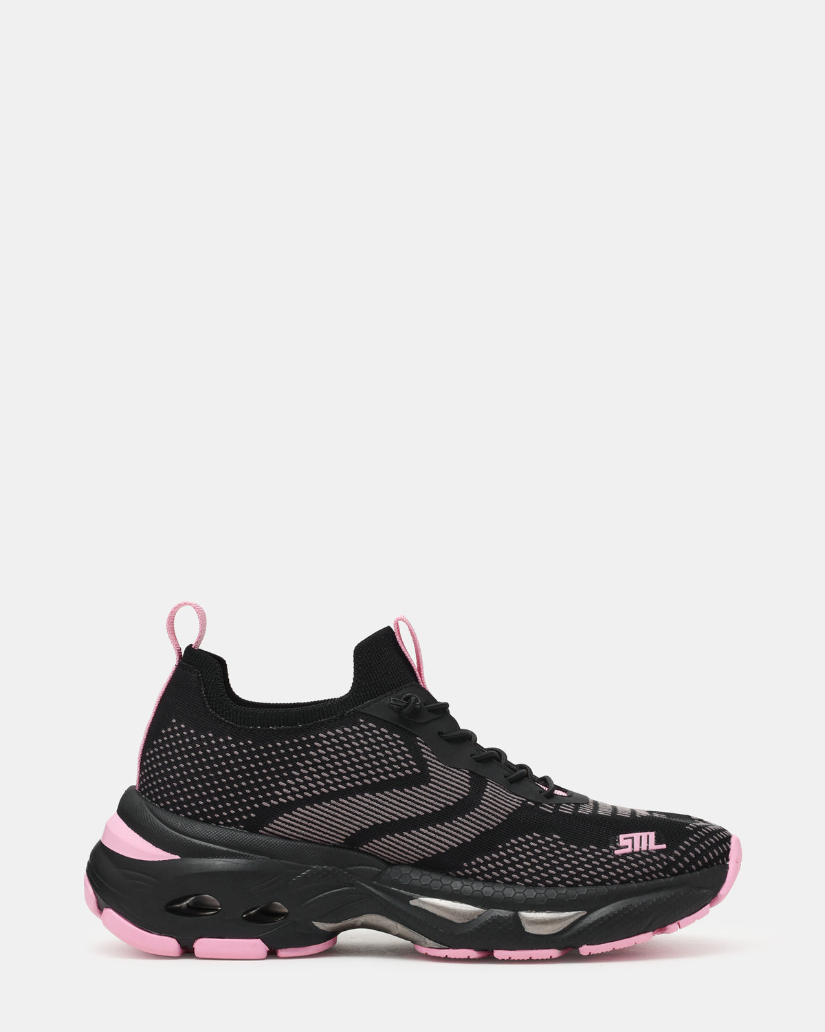 SWOOP Black Multi Lace-Up Low-Top Platform Athletic Women's Sneaker
