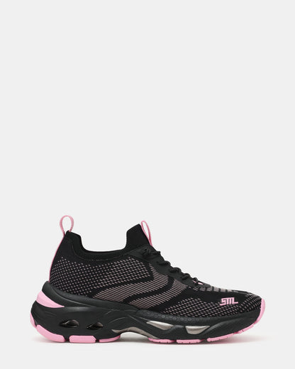 SWOOP Black Multi Lace-Up Low-Top Platform Athletic Women's Sneaker