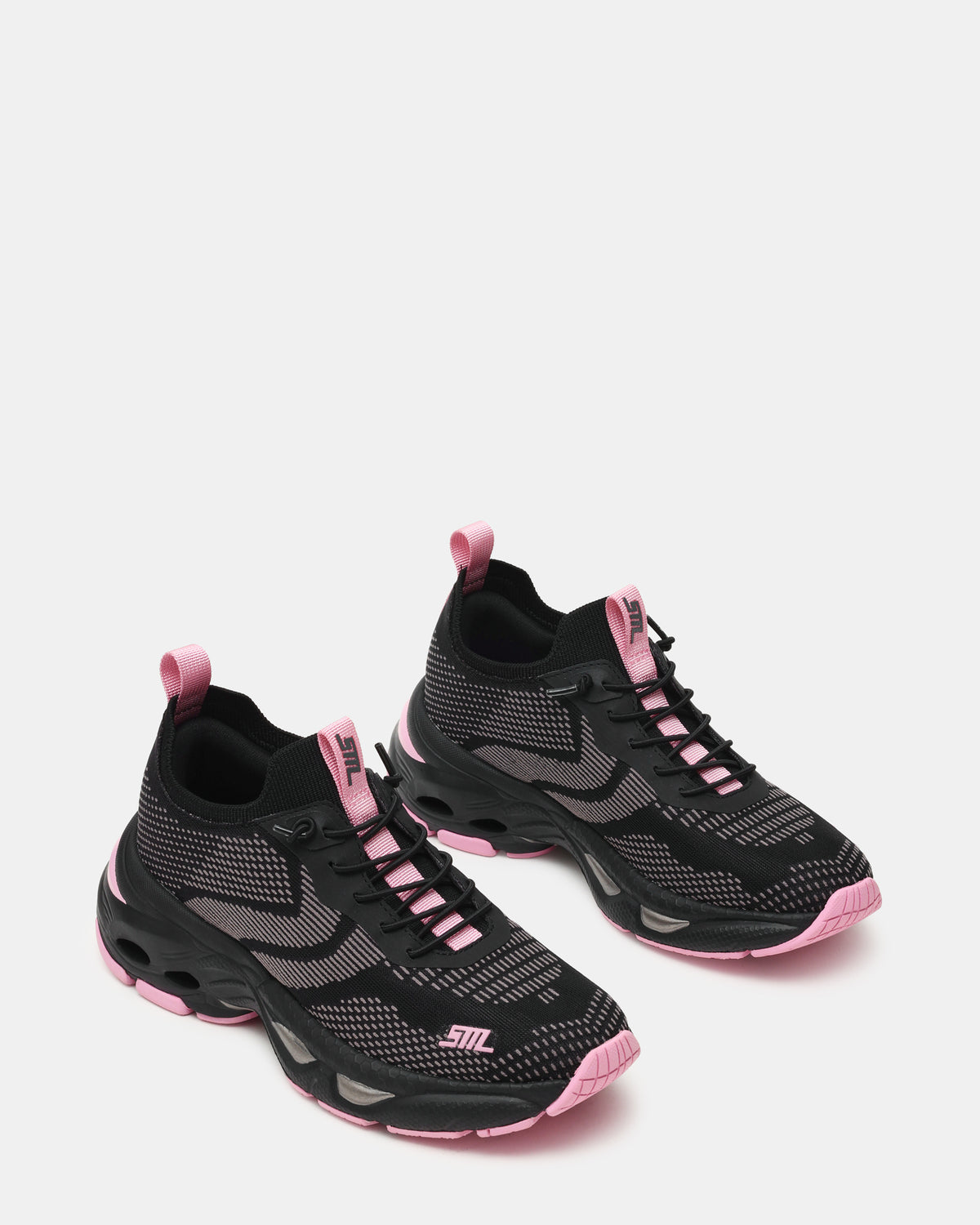SWOOP Black Multi Lace-Up Low-Top Platform Athletic Women's Sneaker