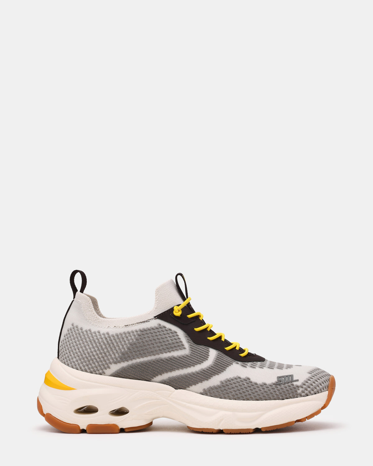 SWOOP Grey Multi Lace-Up Low-Top Platform Athletic Women's Sneaker