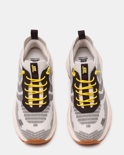 SWOOP Grey Multi Lace-Up Low-Top Platform Athletic Women's Sneaker