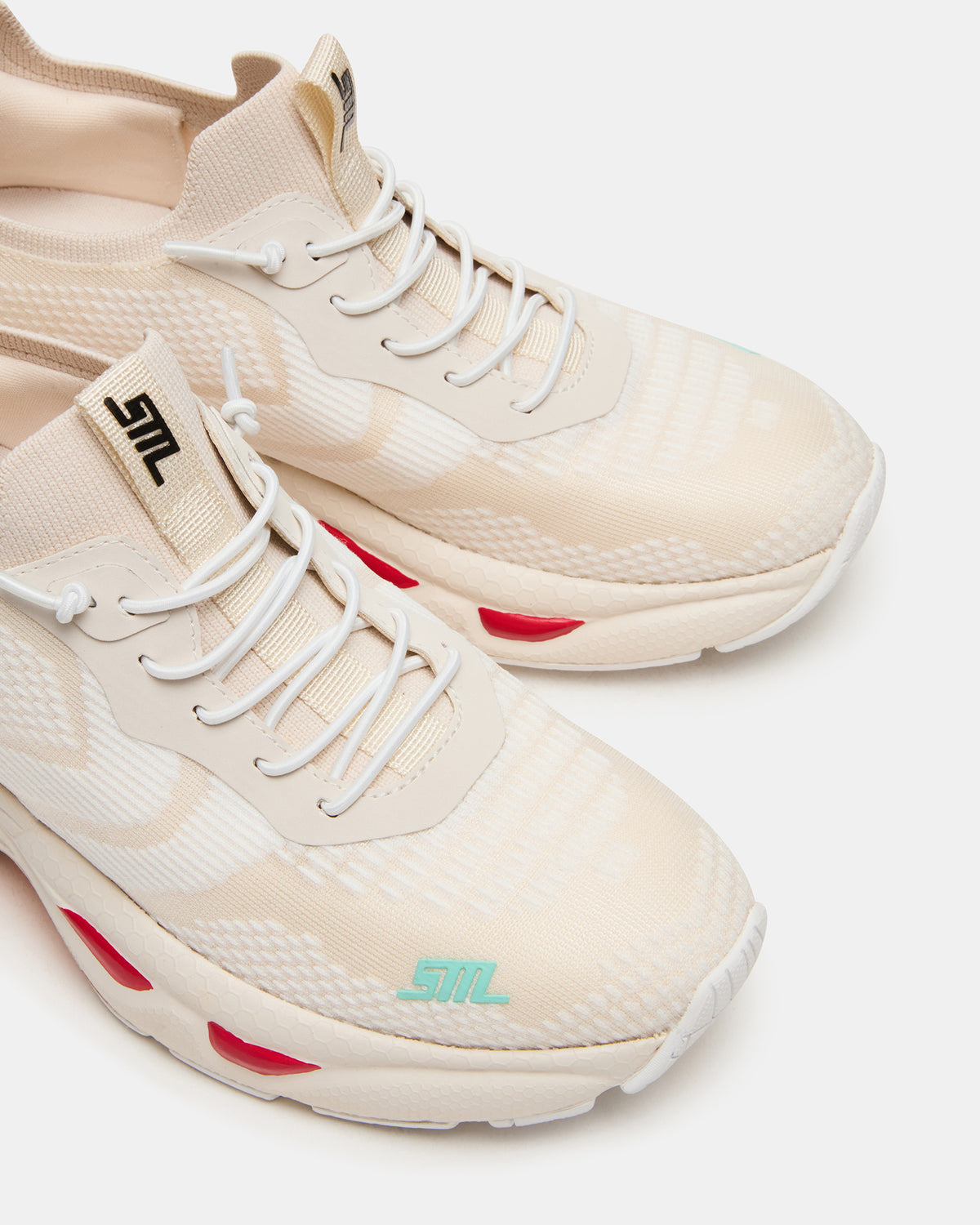 SWOOP White Multi Lace-Up Low-Top Platform Athletic Women's Sneaker