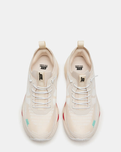 SWOOP White Multi Lace-Up Low-Top Platform Athletic Women's Sneaker