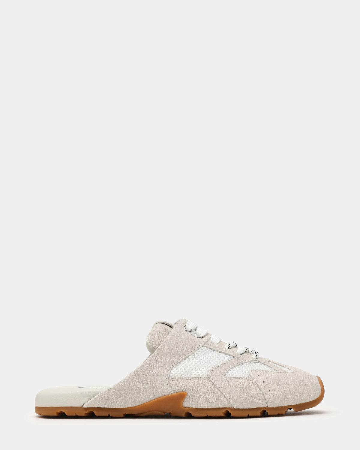 AZIEL MULE White Suede Low-Top Lace-Up Slip-On Women's Sneaker