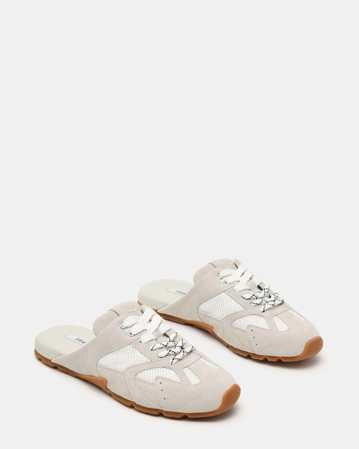 AZIEL MULE White Suede Low-Top Lace-Up Slip-On Women's Sneaker