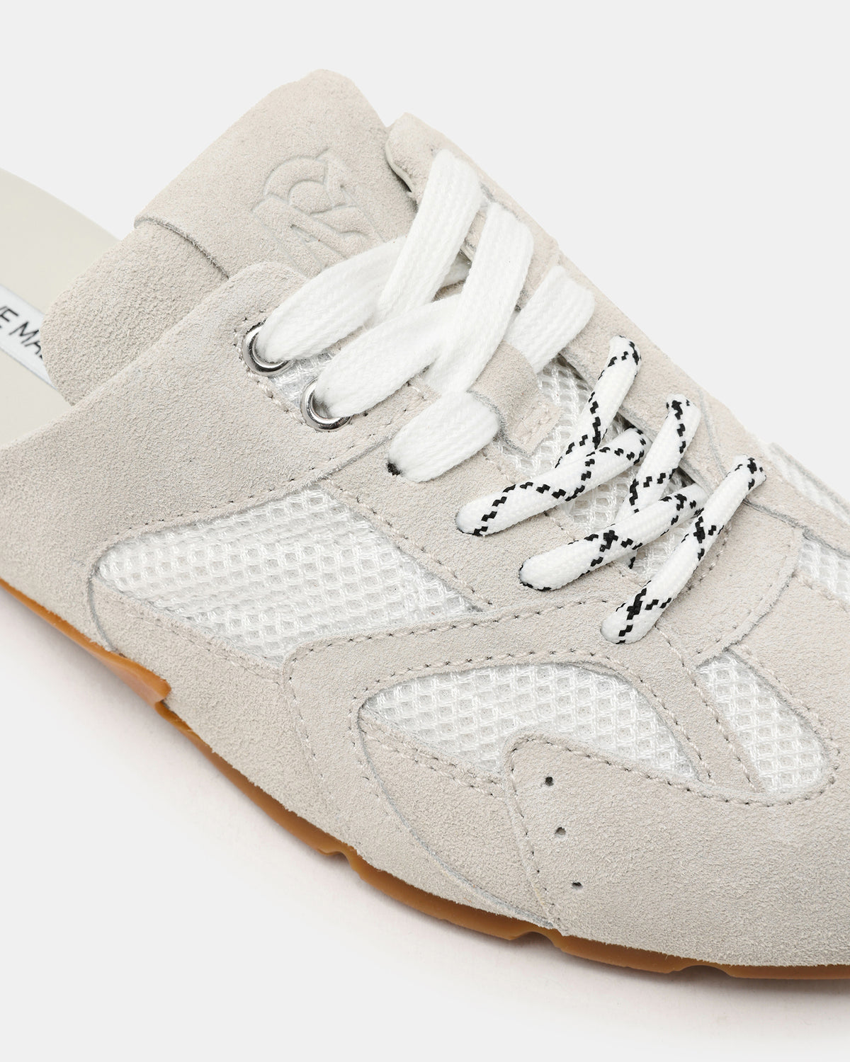 AZIEL MULE White Suede Low-Top Lace-Up Slip-On Women's Sneaker