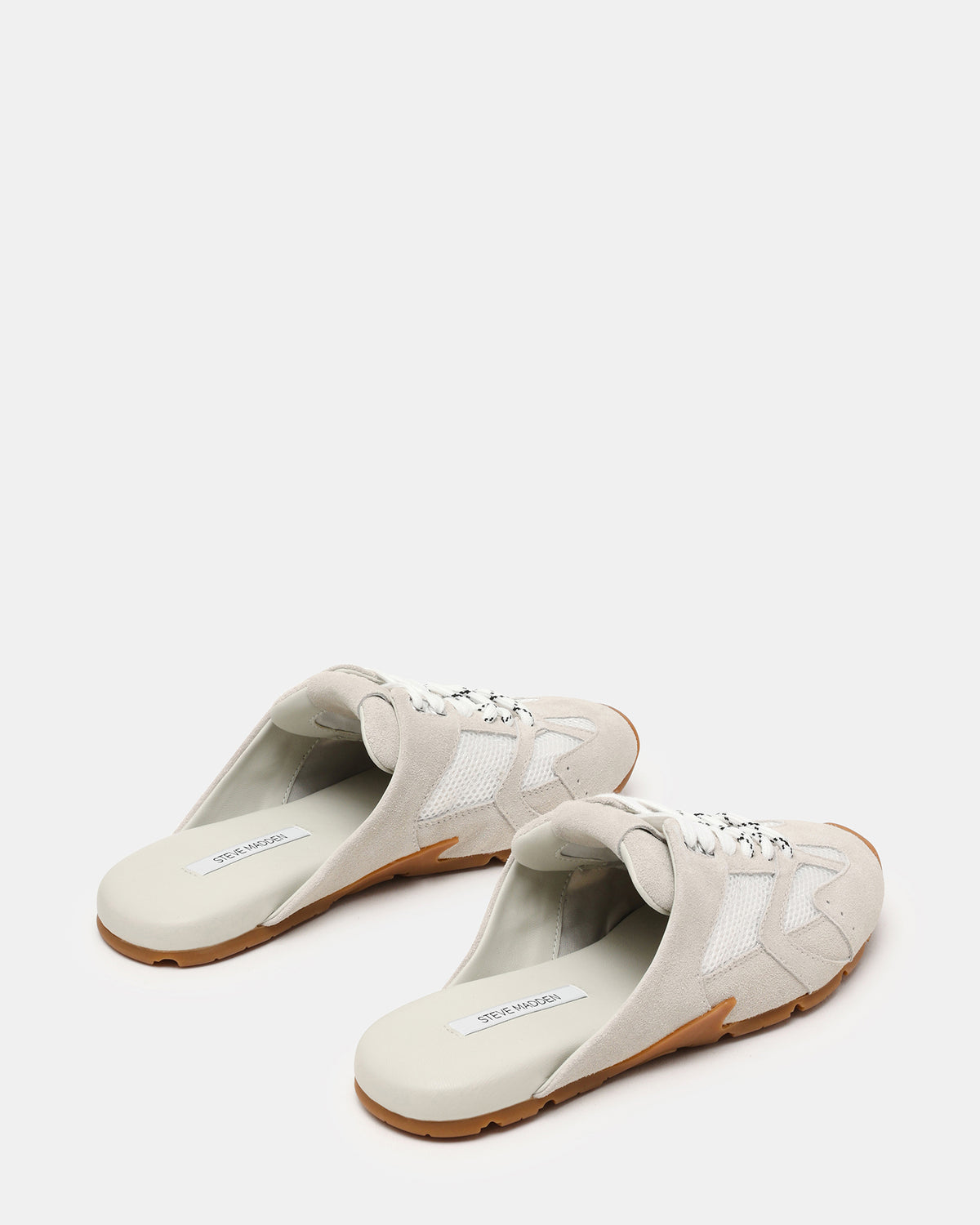 AZIEL MULE White Suede Low-Top Lace-Up Slip-On Women's Sneaker