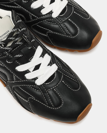 AZIEL Black Low-Top Lace-Up Women's Sneakers