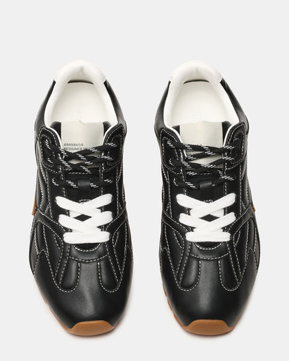 AZIEL Black Low-Top Lace-Up Women's Sneakers