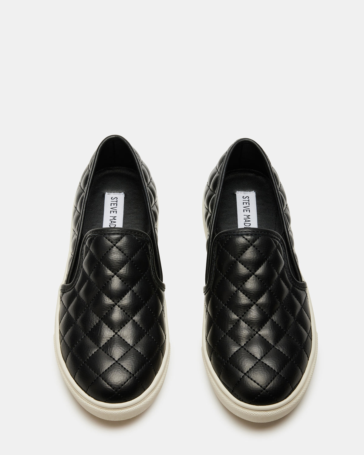 ECENTRCQ Black Leather Women's Slip On Sneakers