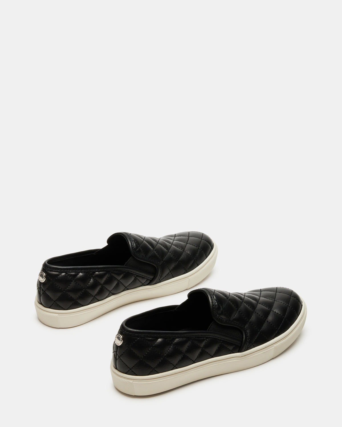 ECENTRCQ Black Leather Women's Slip On Sneakers