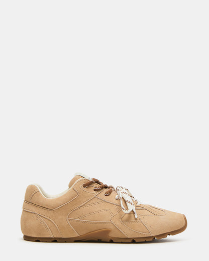 AZIEL Sand Suede Low-Top Lace-Up Women's Sneakers