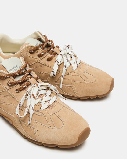 AZIEL Sand Suede Low-Top Lace-Up Women's Sneakers