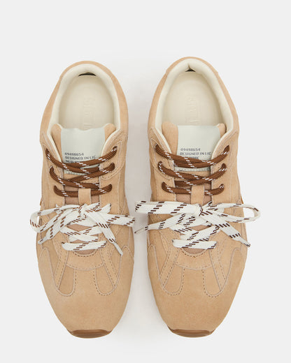 AZIEL Sand Suede Low-Top Lace-Up Women's Sneakers
