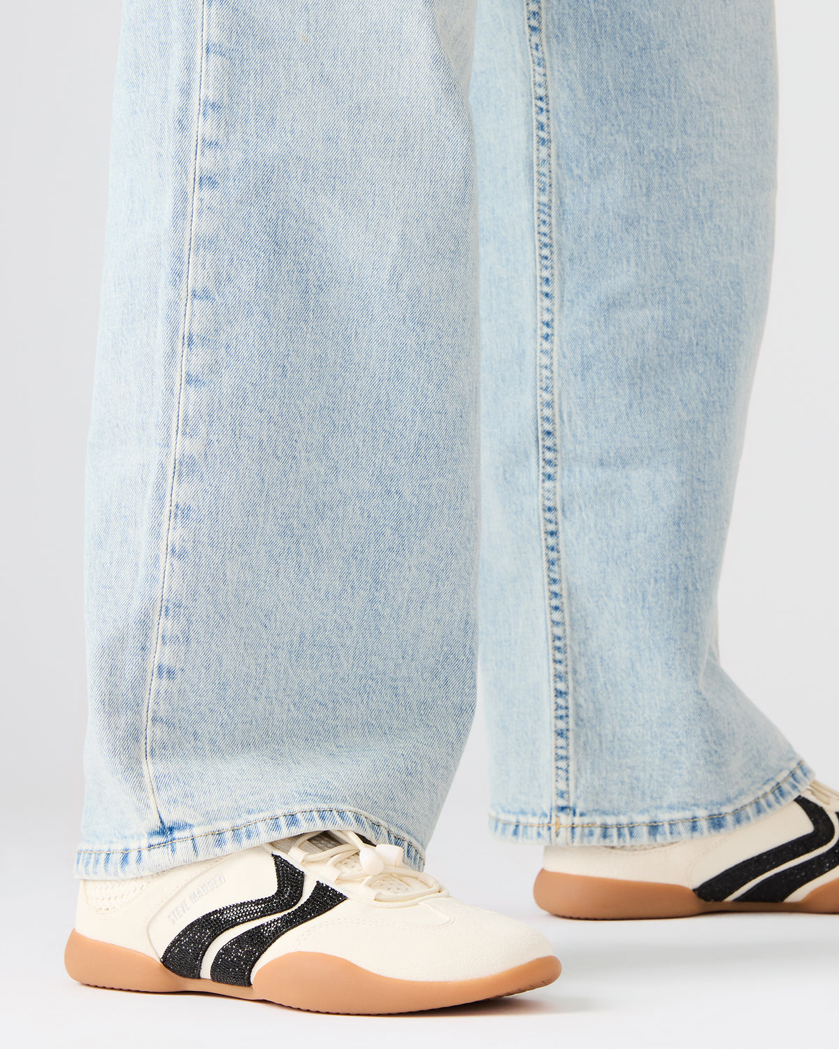 REBOOT Bone Rhinestones Low-Top Lace-Up Women's Sneaker