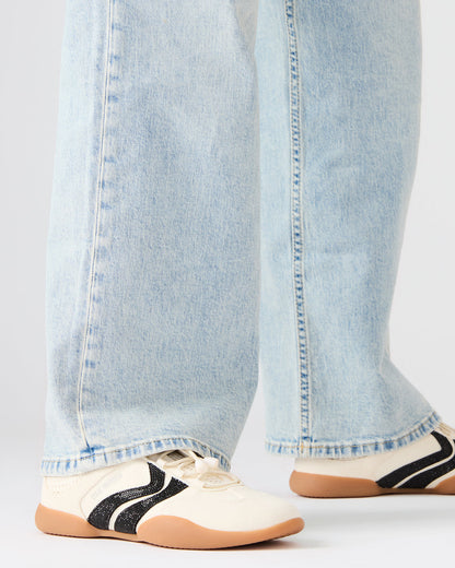 REBOOT Bone Rhinestones Low-Top Lace-Up Women's Sneaker