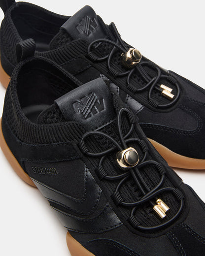 REBOOT Black Glitter Black Low-Top Lace-Up Women's Sneaker
