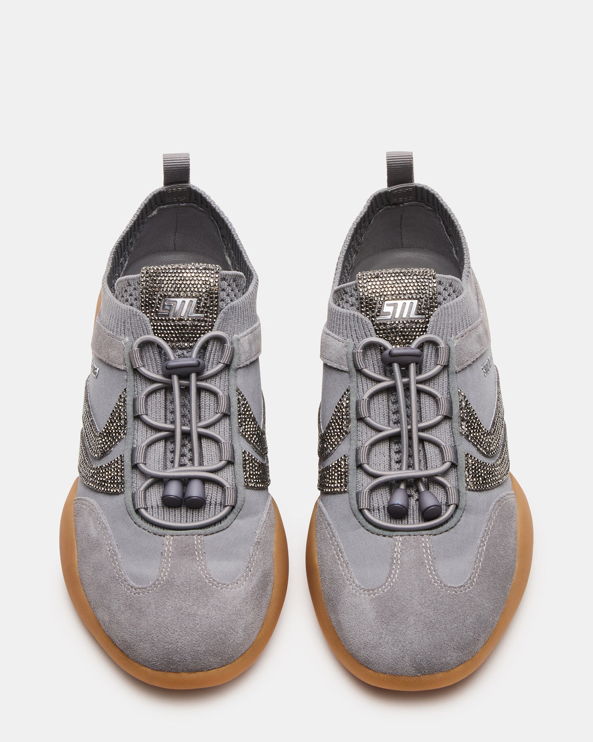 REBOOT Grey Rhinestones Low-Top Lace-Up Women's Sneaker