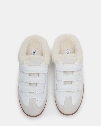MEMENTO Faux Fur White Multi Slip-On Women's Sneaker