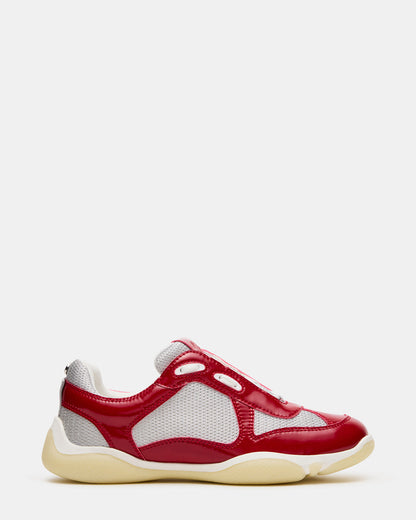 DUSTIN Red Mesh Lace-Up Low-Top Women's Sneaker