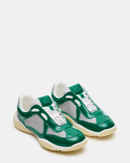 DUSTIN Green Mesh Lace-Up Low-Top Women's Sneaker