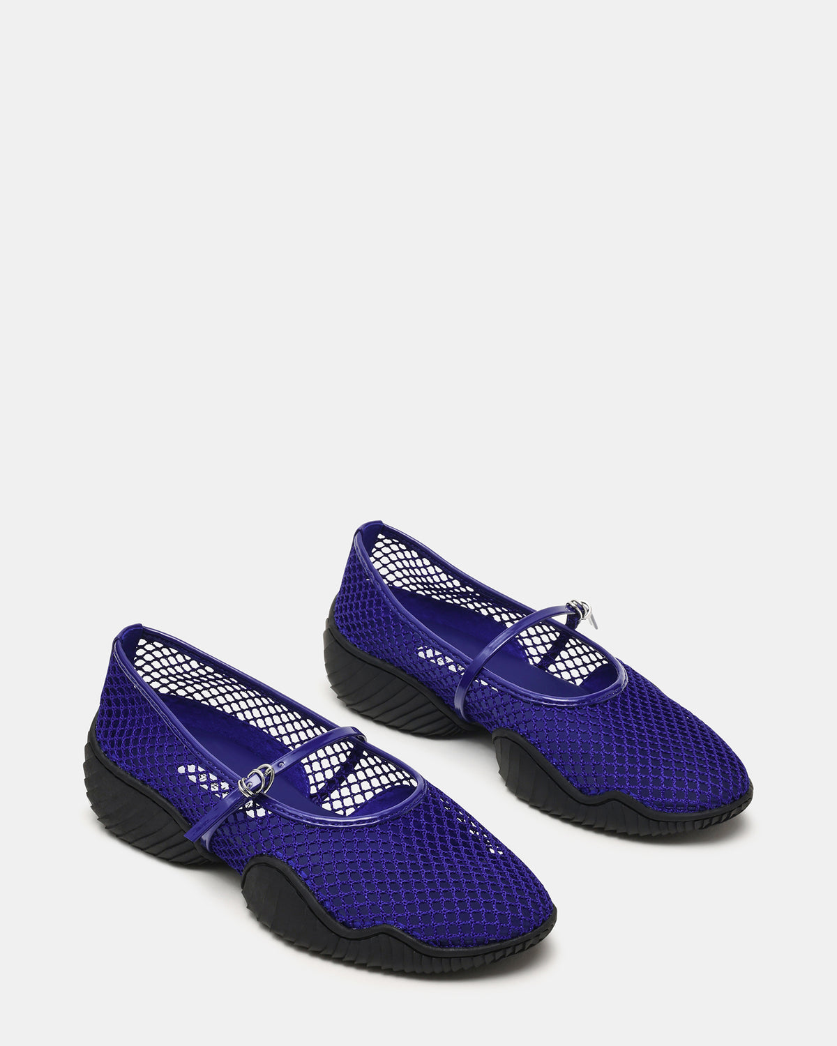 VICKEE Blue Mesh Mary Jane Buckle Chunky Sole Ballet Women's Sneaker
