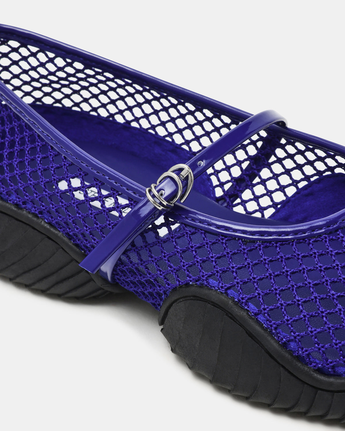 VICKEE Blue Mesh Mary Jane Buckle Chunky Sole Ballet Women's Sneaker