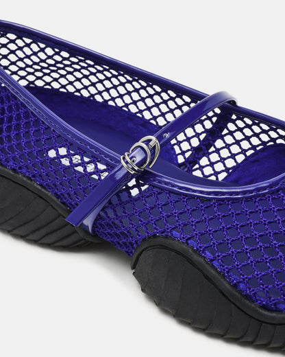 VICKEE Blue Mesh Mary Jane Buckle Chunky Sole Ballet Women's Sneaker