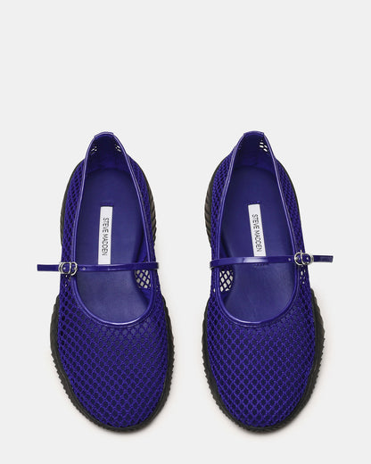 VICKEE Blue Mesh Mary Jane Buckle Chunky Sole Ballet Women's Sneaker