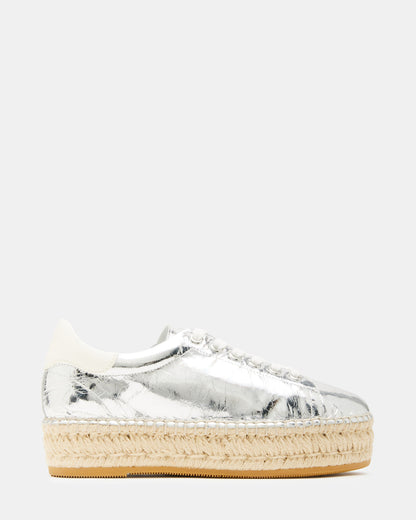 BECKY Silver Multi Women's Espadrille Platform Casual Sneakers